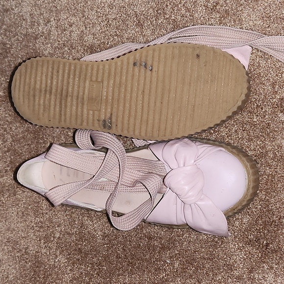 PUMA X Fenty by Rihanna Leather Bow Creeper Lace-Up Sandals Women's 9.5 Platform - Picture 5 of 5